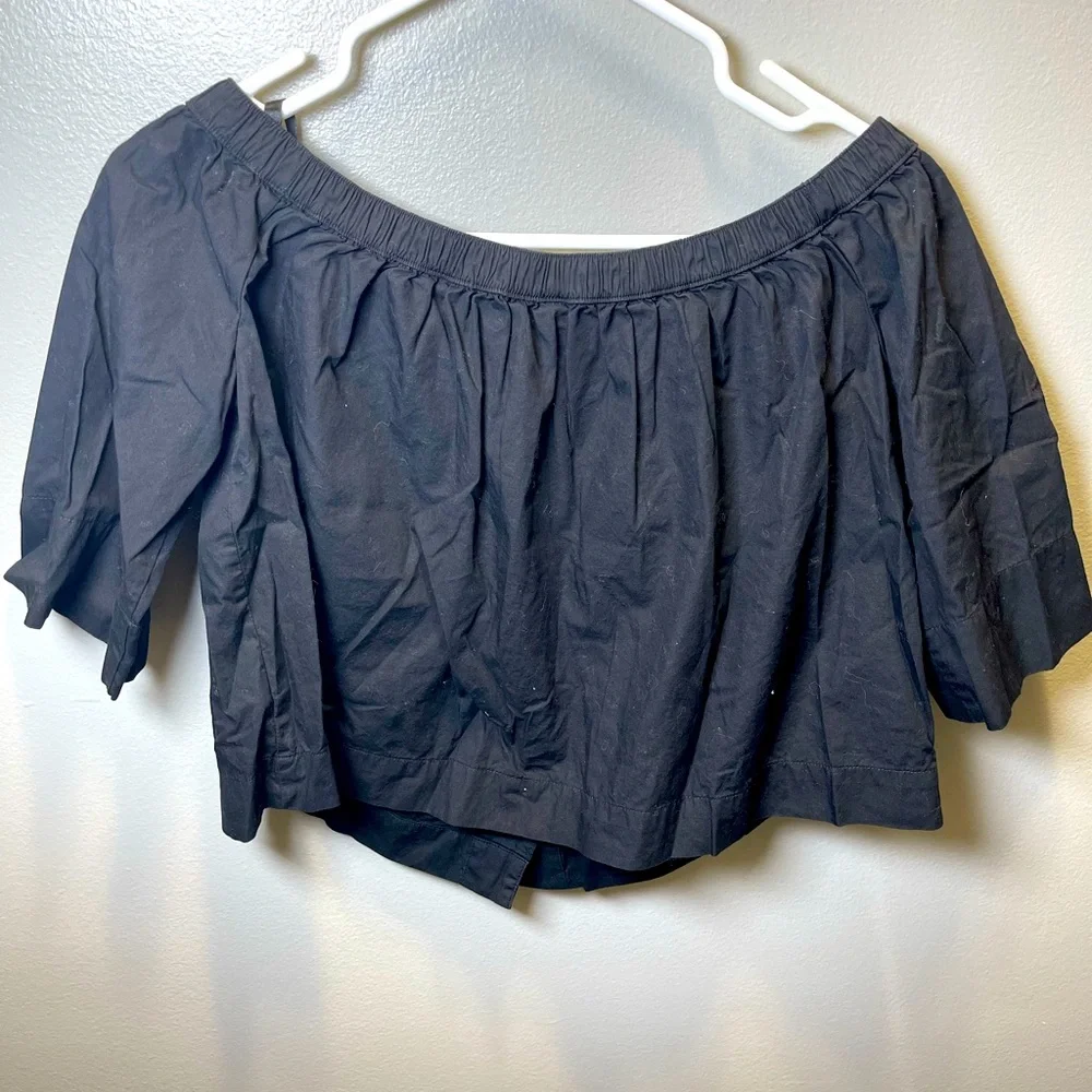 Free People Women's Head Over Heels Off Shoulder Black Top Size XS - Picture 4 of 6